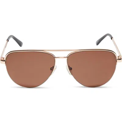 Diff 59mm August Aviator Sunglasses In Gold/brown Lens