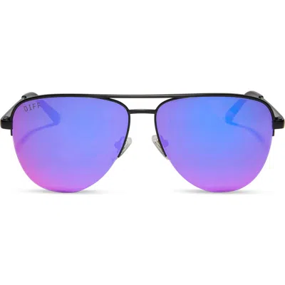 Diff 59mm August Aviator Sunglasses In Matte Black