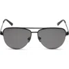 Diff 59mm August Aviator Sunglasses In Matte Black/grey Lens