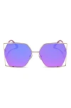 Diff 61mm Dawn Geometric Sunglasses In Orange