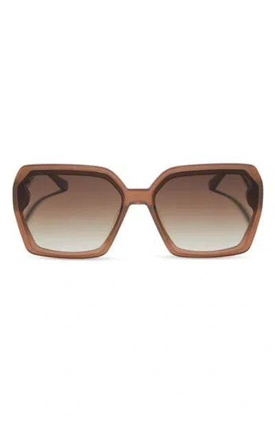 Diff 63mm Presley Square Sunglasses In Brown