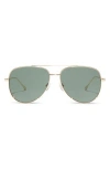 Diff 63mm Scarlett Aviator Sunglasses In Green