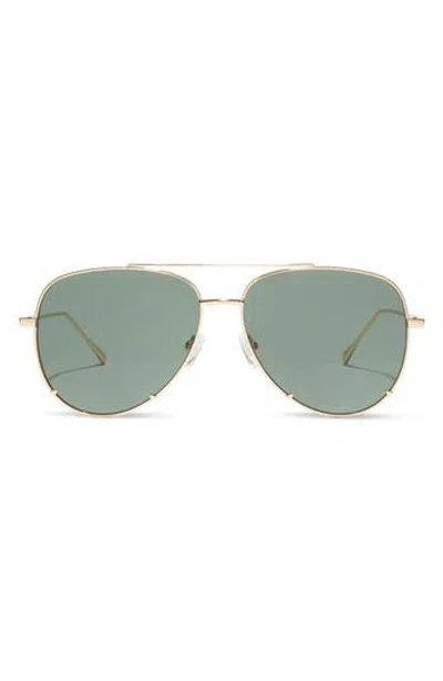 Diff 63mm Scarlett Aviator Sunglasses In Green