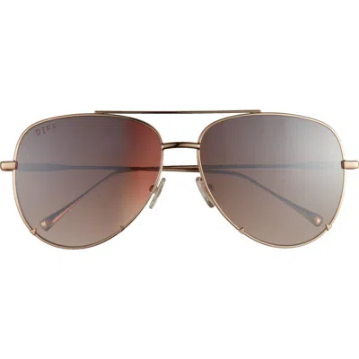 Diff 63mm Scarlett Sunglasses In Brushed Gold