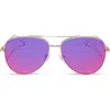 Diff 63mm Scarlett Sunglasses In Champagne/fuchsia Mirror