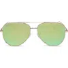 Diff 63mm Scarlett Sunglasses In Gold/torq Ice Mirror