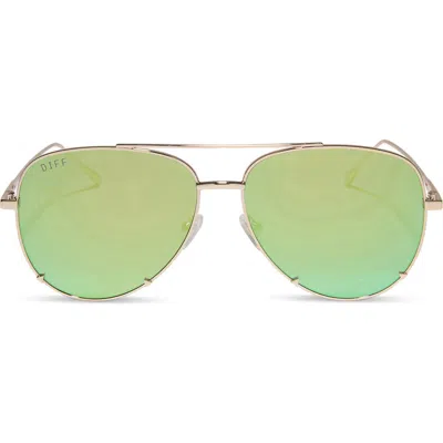 Diff 63mm Scarlett Sunglasses In Gold/torq Ice Mirror