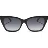 Diff Alina 61mm Cat Eye Sunglasses In Black
