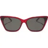 Diff Alina 61mm Cat Eye Sunglasses In Red