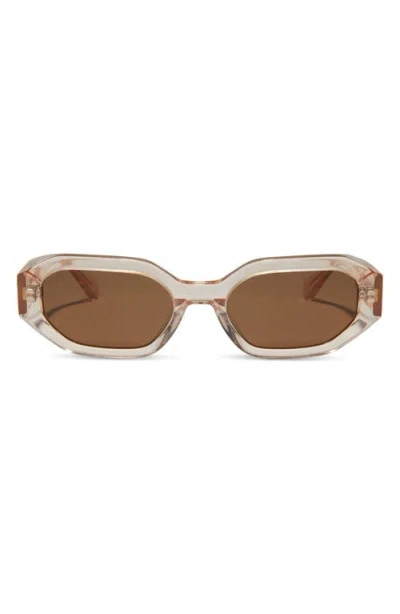 Diff Allegra 53mm Oval Sunglasses In Vintage Rose Crystal/ Brn Grad