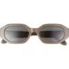Diff Allegra 53mm Polarized Rectangular Sunglasses In Grey