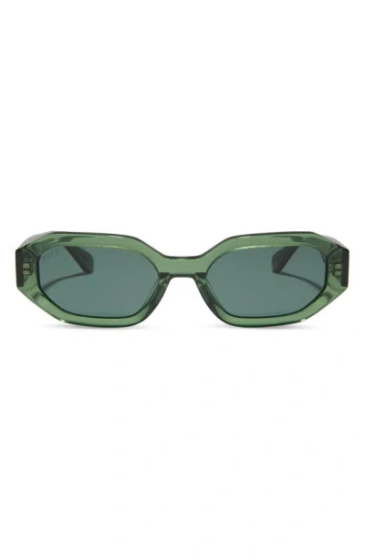 Diff Allegra 53mm Polarized Rectangular Sunglasses In Sage Crystal / G15