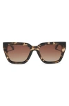 Diff Amara 54mm Polarized Square Sunglasses In Brown
