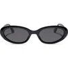 Diff Annabelle 51mm Oval Sunglasses In Black/ Grey