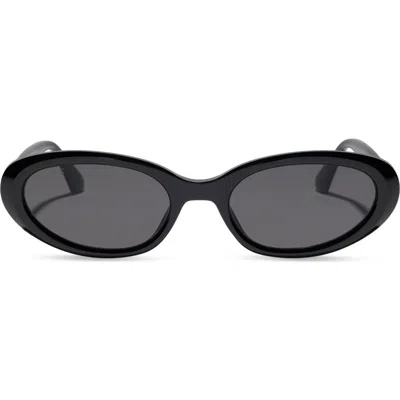 Diff Annabelle 51mm Oval Sunglasses In Black/ Grey