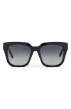 Diff Ariana Ii 54mm Gradient Square Sunglasses In Black/ Grey Gradient