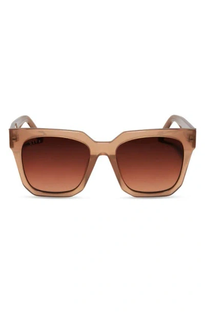 Diff Ariana Ii 54mm Gradient Square Sunglasses In Brown