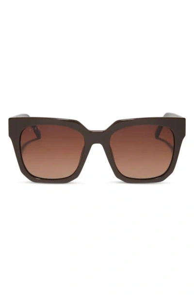 Diff Ariana Ii 54mm Gradient Square Sunglasses In Truffle/ Brown Gradient