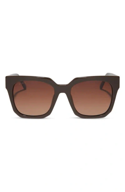 Diff Ariana Ii 54mm Gradient Square Sunglasses In Black