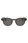 Diff Arlo Xl 50mm Polarized Small Round Sunglasses In Gray
