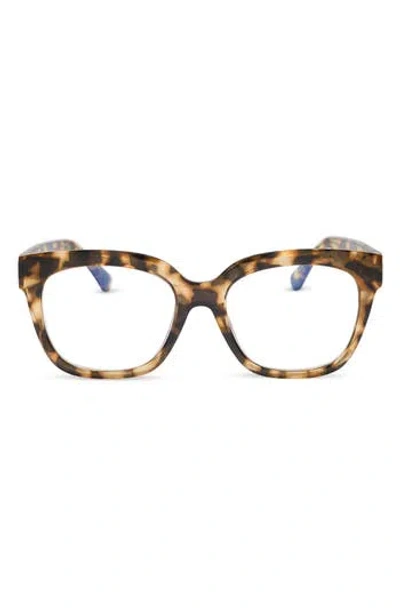 Diff Ava 50mm Square Blue Light Blocking Glasses In Red