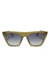 Diff Avril 55mm Gradient Cat Eye Sunglasses In Green