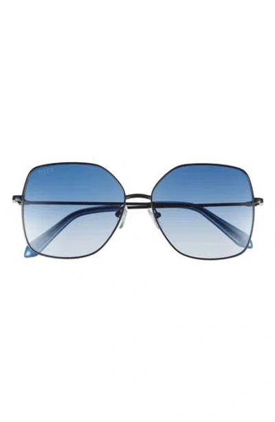 Diff Beatrice Geometric Sunglasses In Black