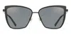 Diff Becky Black+flash Grey Gradient Lens Occhiali Da Sole Neri Per Donna In Black