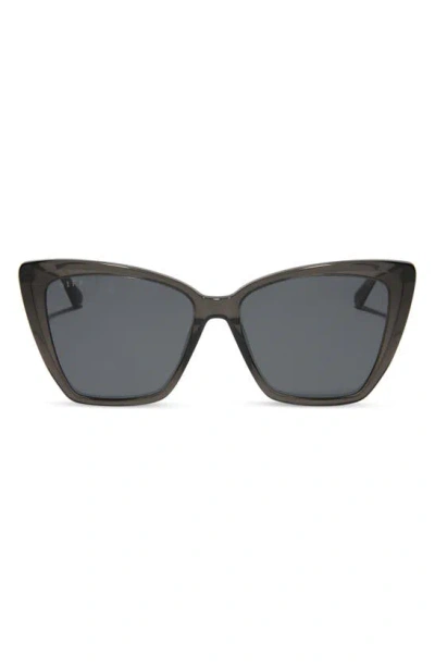 Diff Becky Ii 55mm Cat Eye Sunglasses In Black