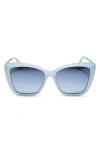 Diff Becky Ii 55mm Cat Eye Sunglasses In Blue
