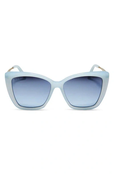 Diff Becky Ii 55mm Cat Eye Sunglasses In Blue