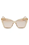 Diff Becky Ii 55mm Cat Eye Sunglasses In White