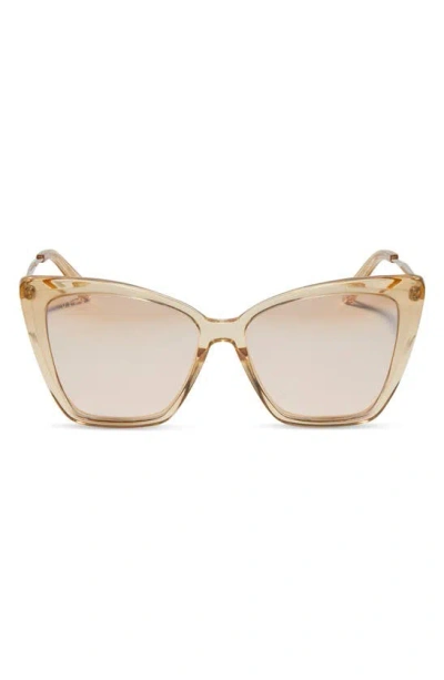 Diff Becky Ii 55mm Cat Eye Sunglasses In Honey Crystal Flash