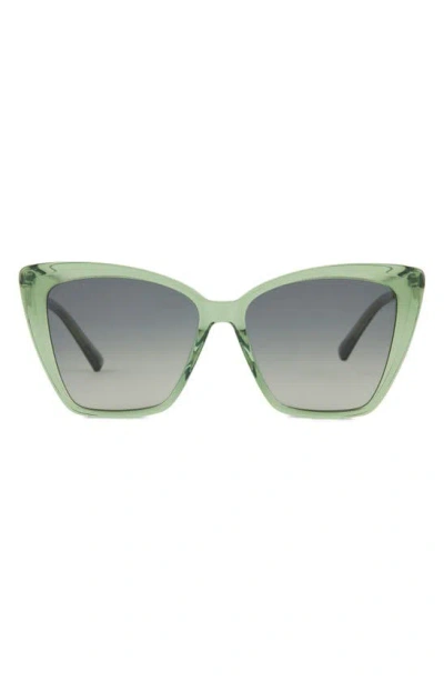 Diff Becky Ii 55mm Cat Eye Sunglasses In Green