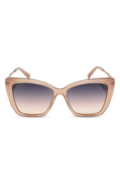Diff Becky Ii 55mm Cat Eye Sunglasses In Taupe/ Twilight Gradient
