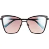Diff Becky Ii 56mm Cat Eye Sunglasses In Black