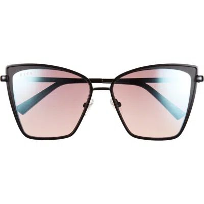 Diff Becky Ii 56mm Cat Eye Sunglasses In Black