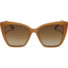 Diff Becky Ii 56mm Cat Eye Sunglasses In Brown