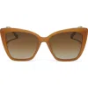 Diff Becky Ii 56mm Cat Eye Sunglasses In Brown Gradient