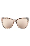 Diff Becky Ii 56mm Cat Eye Sunglasses In Pink/taupe/himalayan