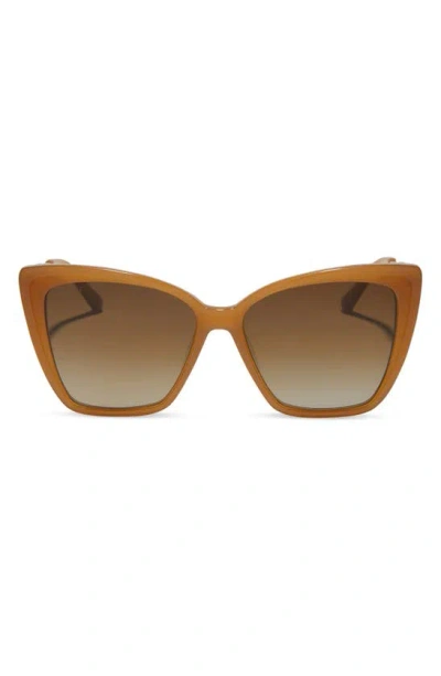 Diff Becky Ii 56mm Gradient Cat Eye Sunglasses In Brown