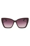 Diff Becky Ii 56mm Polarized Cat Eye Sunglasses In Red