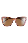 Diff Becky Ii 56mm Polarized Cat Eye Sunglasses In Brown