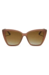 Diff Becky Ii 56mm Polarized Cat Eye Sunglasses In Brown Gradient
