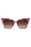 Diff Becky Ii 56mm Polarized Cat Eye Sunglasses In Pink Gradient
