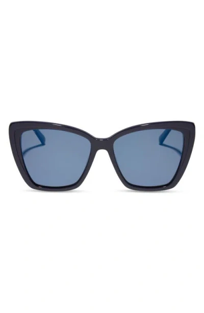 Diff Becky Ii 56mm Polarized Cat Eye Sunglasses In Royal/midnight Mirror