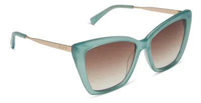 Diff Becky Ii Sunglasses In Aquatic Awe/brown Gradient In Green