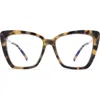 Diff Becky Iv 57mm Blue Light Blocking Reading Glasses In Brown