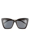 Diff Becky Iv 57mm Polarized Cat Eye Sunglasses In Black/grey