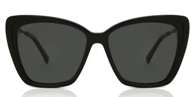 Diff Becky Polarized Black+dark Smoke Lens Men's Sunglasses Black Size 58